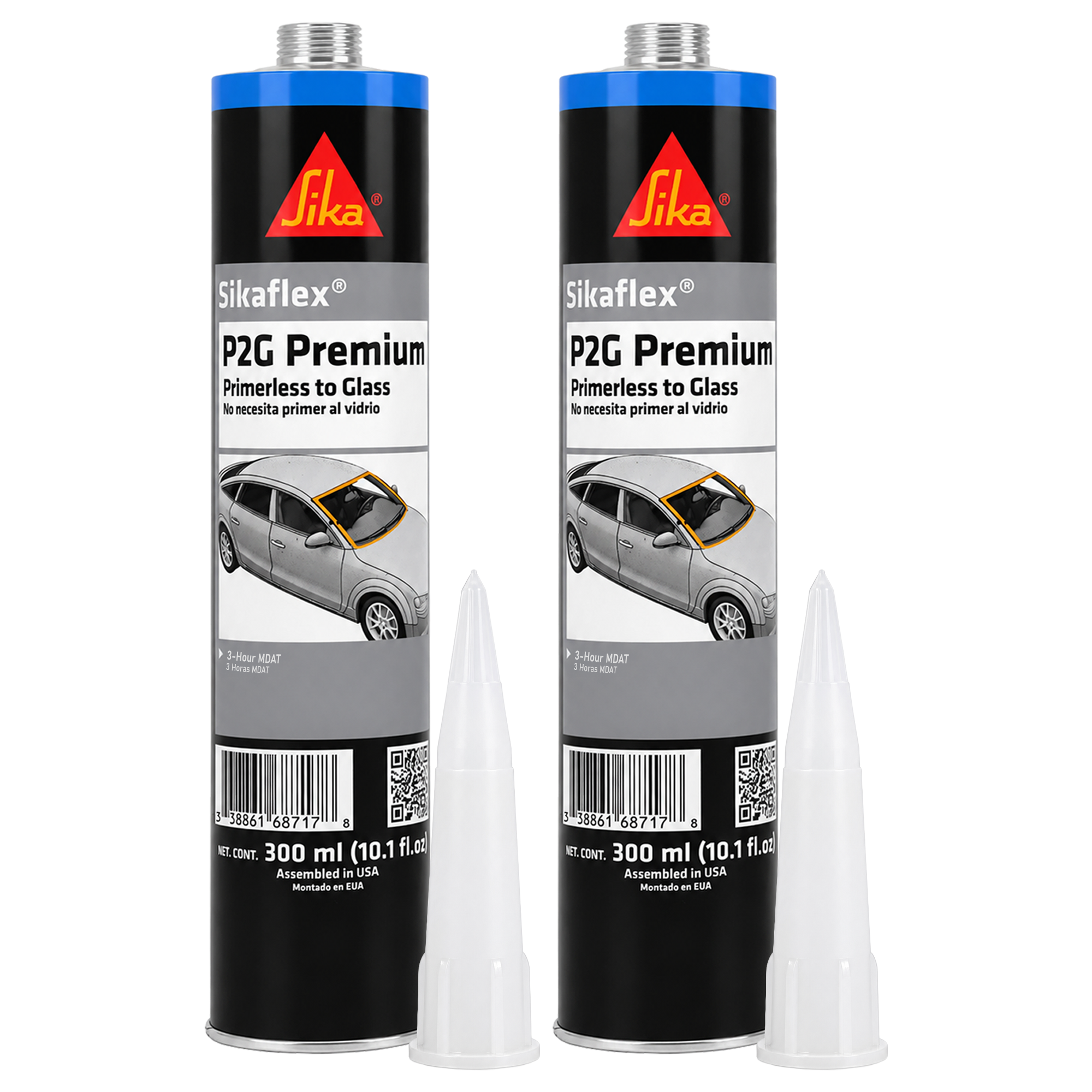 SikaFlex P2G Primerless Windshield Urethane Adhesive Auto Glass Sealant (2 Tubes)