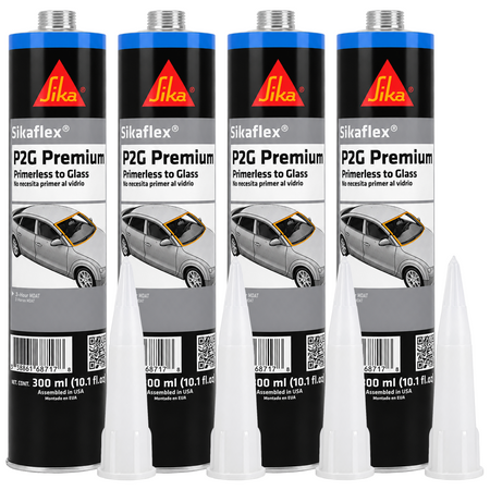 SikaFlex P2G Primerless Windshield Urethane Adhesive Auto Glass Sealant (4 Tubes)