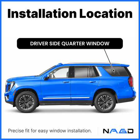Driver Left Side Quarter Window Quarter Glass Compatible with Chevrolet Tahoe / GMC Yukon 2021-2026 Models (Not For Yukon XL)