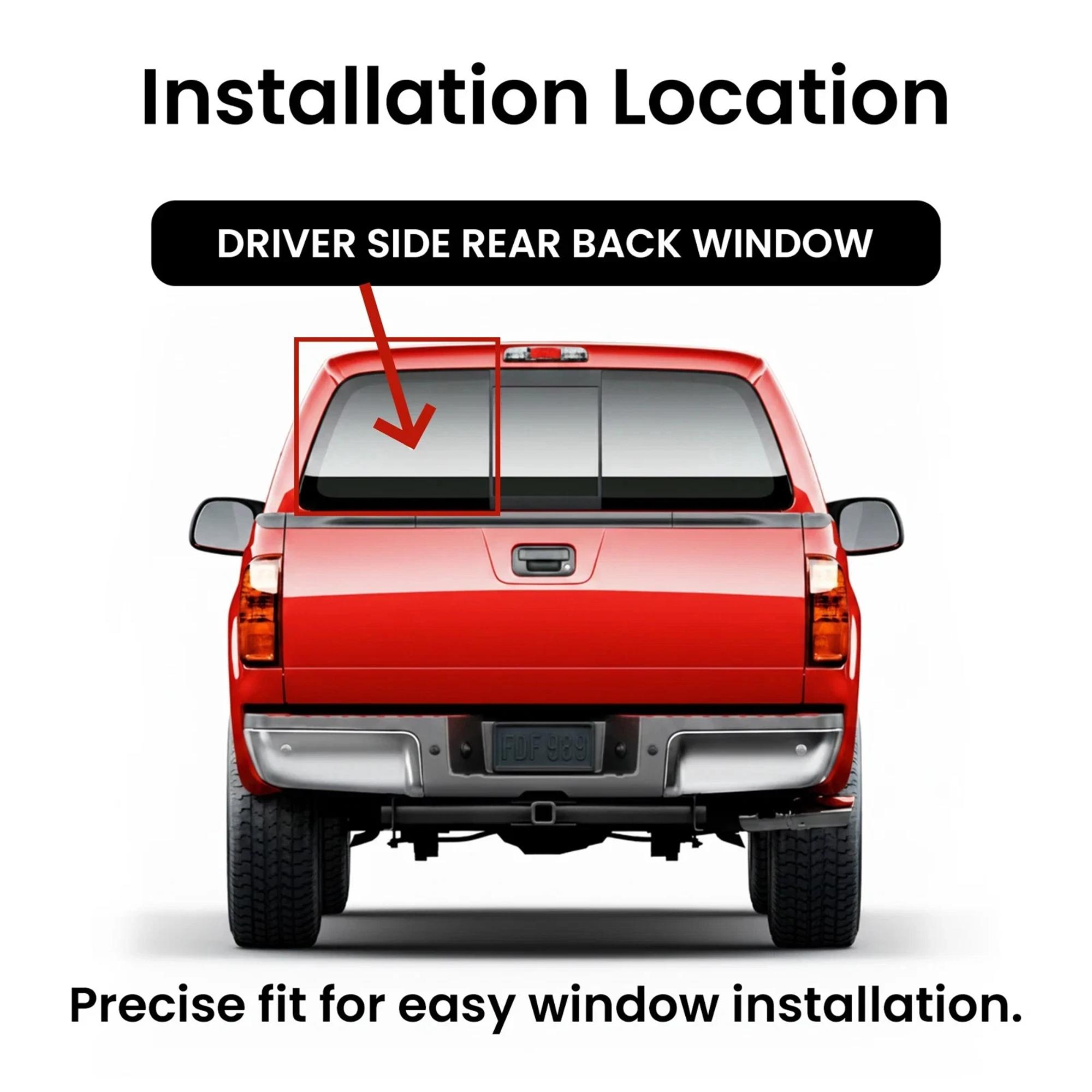 With Free Glue Factory Privacy Tinted Power Slider Driver Left Side Panel Window Glass Compatible with Ford F-Series F250 F350 F450 F550 2008-2016 & F650 F750 2008-2022 Models