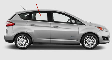 Passenger Right Side Rear Door Window Door Glass Compatible with Ford C-MAX 2013-2018 Models