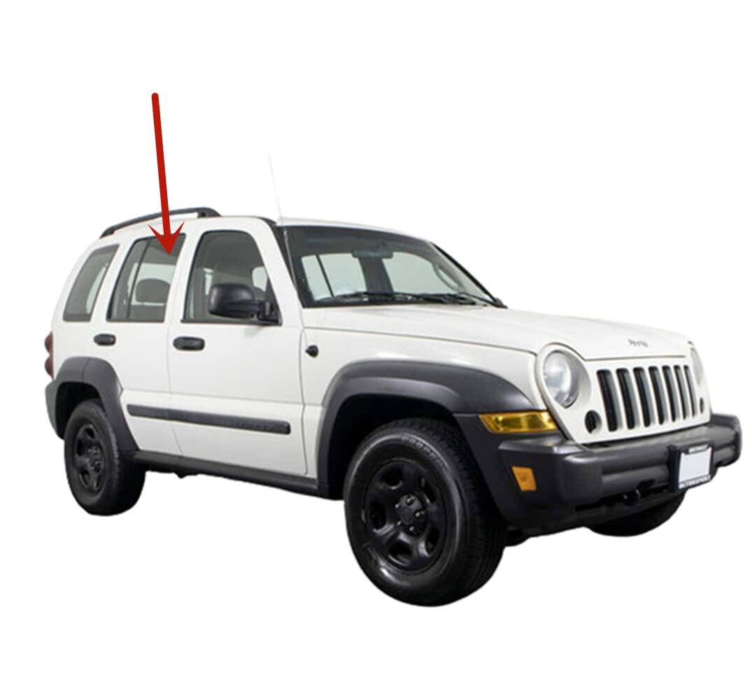 With Bottom Hole Style Clear Tempered Passenger Right Side Rear Door Window Door Glass Compatible with Jeep Liberty 2006-2007 Models