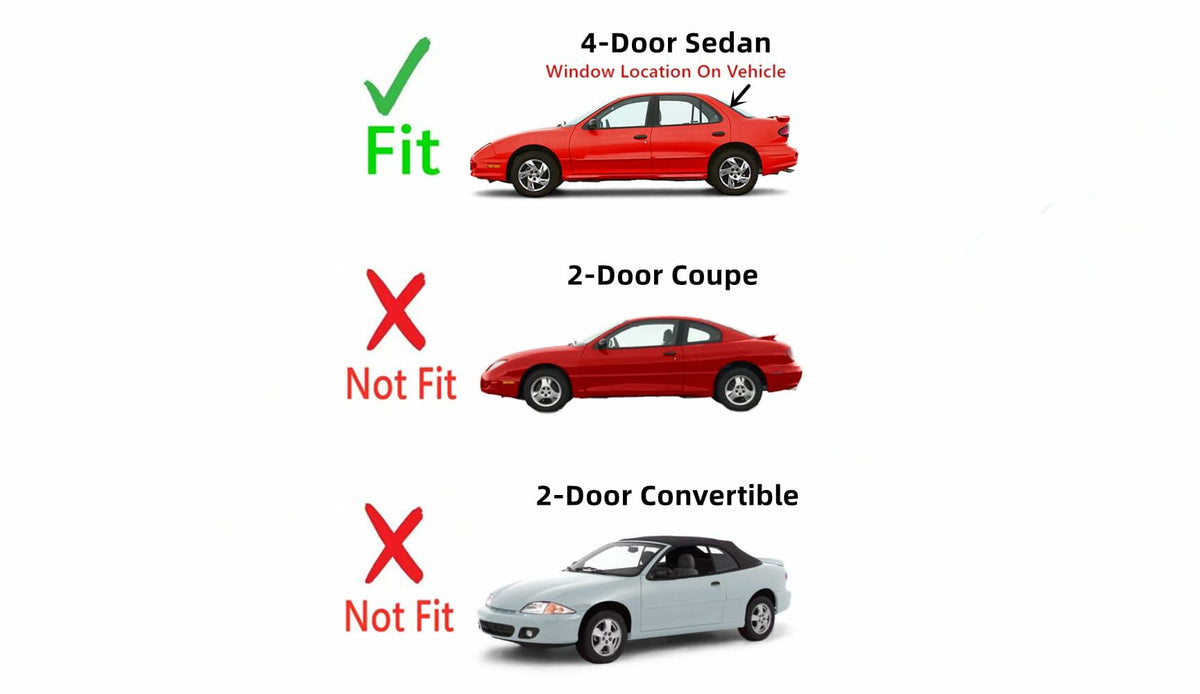 Heated Back Window Back Glass Compatible with Chevrolet Cavalier 1995-2005/Pontiac Sunfire 1995-2002 4 Door Sedan Models