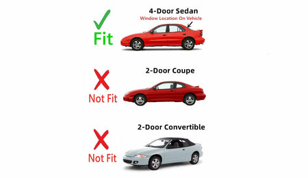 Heated Back Window Back Glass Compatible with Chevrolet Cavalier 1995-2005/Pontiac Sunfire 1995-2002 4 Door Sedan Models