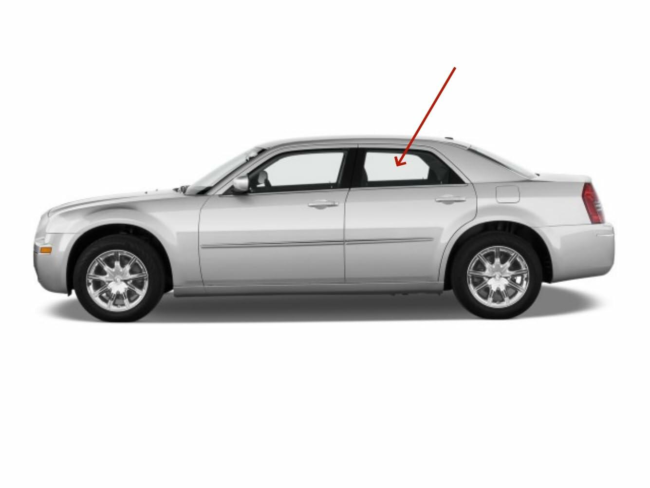 Driver Left Side Rear Door Window Door Glass Compatible with Chrysler 300/Dodge Magnum 2005-2010 Models