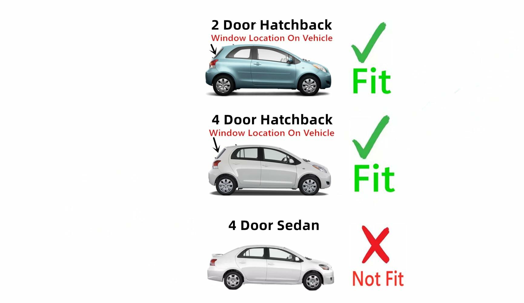 NAGD Heated Back Window for Toyota Yaris 2006-2011 Hatchback, Black Tempered Glass, Heated/Defroster, Solar Controlled, Compatible with Car