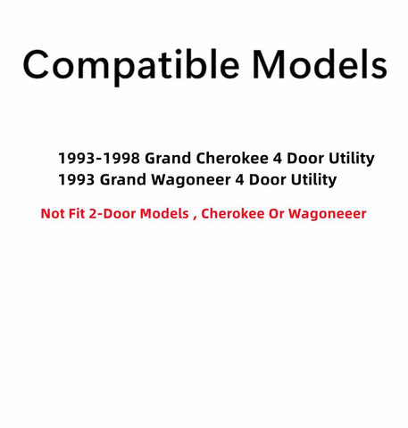 Passenger Right Side Rear Door Window Door Glass Compatible with Jeep Grand Cherokee/Grand Wagoneer 1993-1998 Models