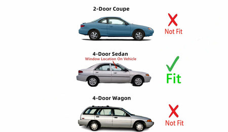 Passenger Right Side Front Door Window Door Glass Compatible with Ford Escort/Mercury Tracer 4 Door Sedan 1997-2002 Models