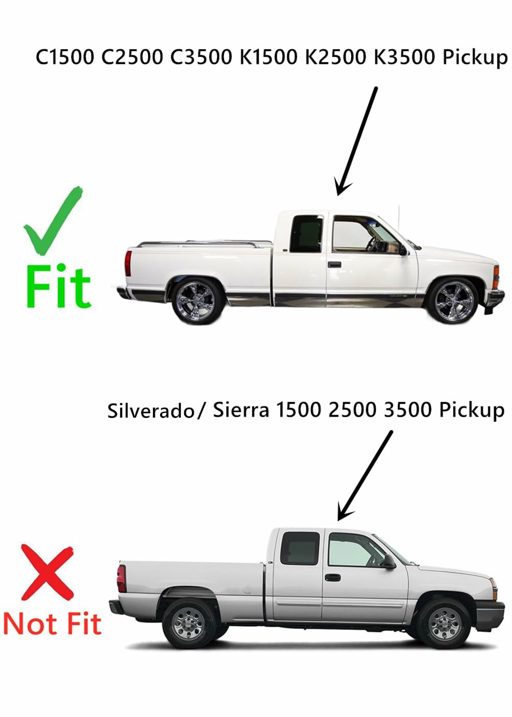 Movable Passenger Right Side Quarter Window Quarter GlassW/Frame & Latch Compatible with Chevrolet/GMC Pickup C1500 K1500 1988-1999 / C2500 K2500 C3500 K3500 1988-2000 2-Door Extended Cab Models