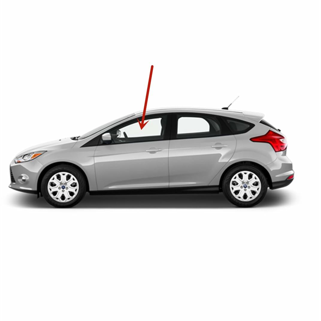 Driver Left Side Front Door Window Door Glass Compatible with Ford Focus 2012-2018 Models (Not for Focus Rally Sport)