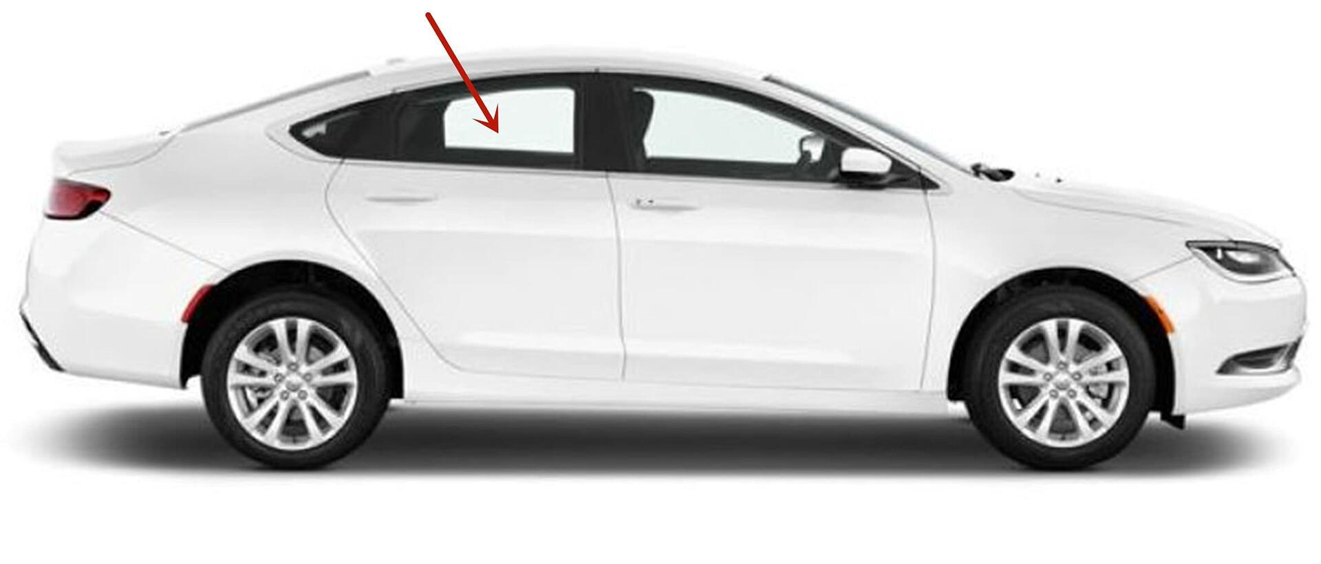 Passenger Right Side Rear Door Window Door Glass Compatible with Chrysler 200 4 Door Sedan 2015-2018 Models