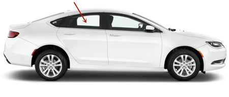Passenger Right Side Rear Door Window Door Glass Compatible with Chrysler 200 4 Door Sedan 2015-2018 Models