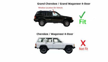Passenger Right Side Front Door Window Door Glass Compatible with Jeep Grand Cherokee 1993-1998 / Grand Wagoneer 1993 Models