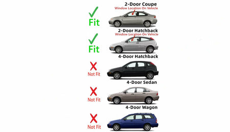 Driver Left Side Door Window Door Glass Compatible with Ford Focus 2 Door Hatchback 2000-2007 Models/ 2 Door Coupe 2008-2011 Models