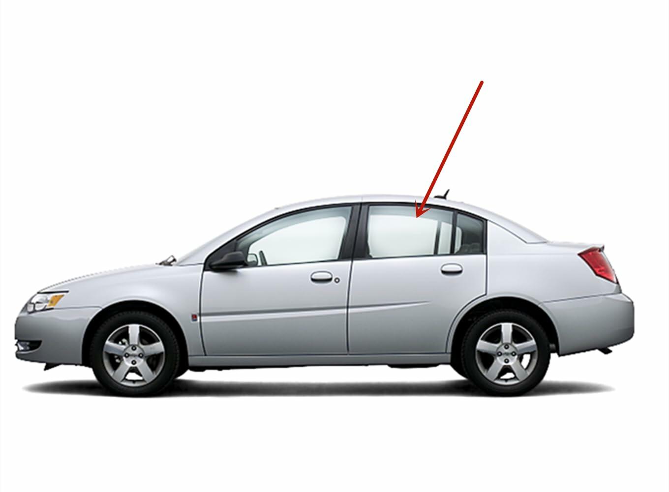Driver Left Side Rear Door Window Door Glass Compatible with Saturn Ion 4 Door Sedan 2003-2007 Models