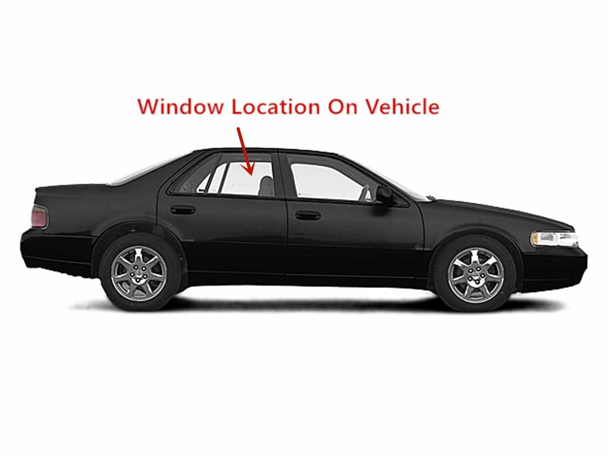 Passenger Right Side Rear Door Window Door Glass Compatible with Cadillac Seville 4 Door Sedan 1998-2004 Models