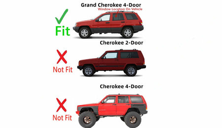 Driver Left Side Rear Door Window Door Glass Compatible with Jeep Grand Cherokee 1999-2004 Models