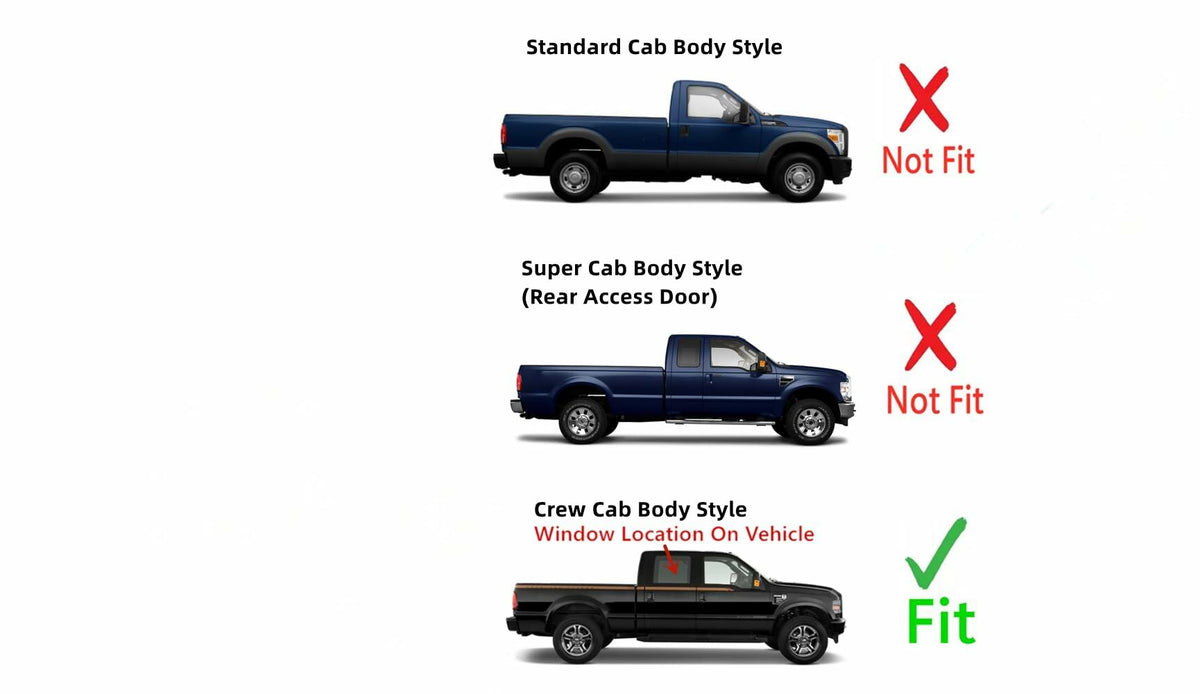 Privacy Passenger Right Side Rear Door Window Door Glass Compatible with Ford F250 F350 F450 F550 F650 F750 4 Door Crew Cab 1999-2012 Models