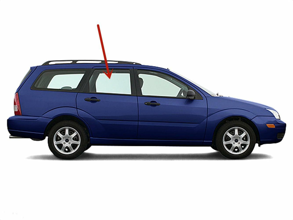 Passenger Right Side Rear Door Window Door Glass Compatible with Ford Focus 4 Door Station Wagon 2000-2007 Models