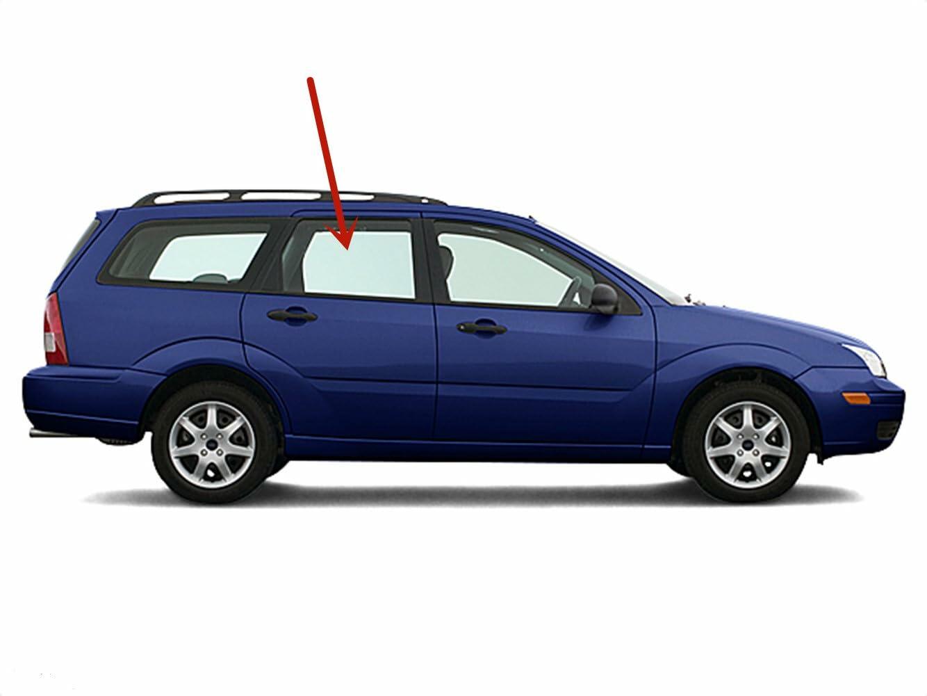 Passenger Right Side Rear Door Window Door Glass Compatible with Ford Focus 4 Door Station Wagon 2000-2007 Models