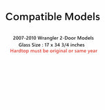 Passenger Right Side Rear Quarter Glass Quarter Window Compatible with Jeep Wrangler 2 Door Utility 2007-2010 Models