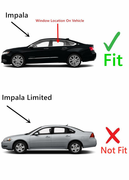 Driver Left Side Rear Door Window Door Glass Compatible with Chevrolet Impala 2014-2020 Models (Not For Impala Limited)