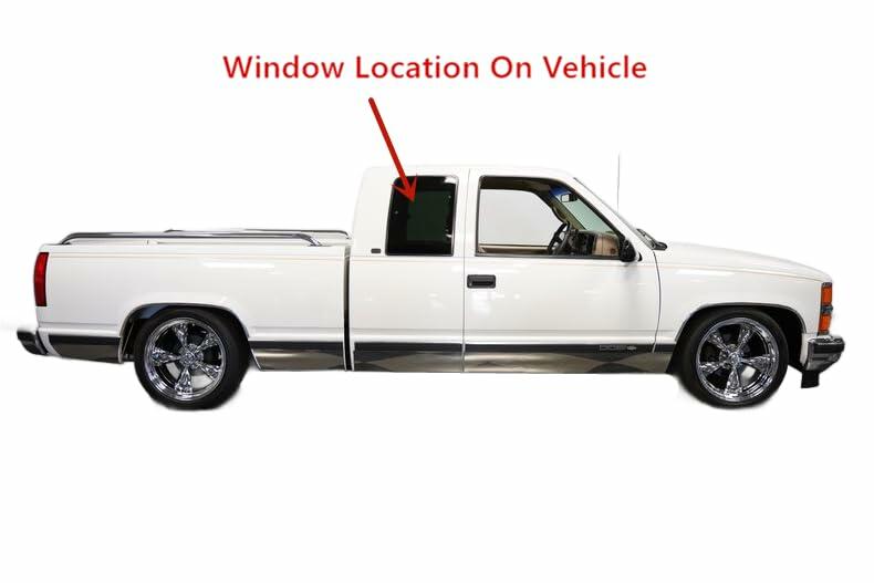 Movable Passenger Right Side Quarter Window Quarter GlassW/Frame & Latch Compatible with Chevrolet/GMC Pickup C1500 K1500 1988-1999 / C2500 K2500 C3500 K3500 1988-2000 2-Door Extended Cab Models