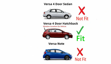 Back Window Back Glass Compatible with Nissan Versa 4 Door Hatchback 2007-2013 Models