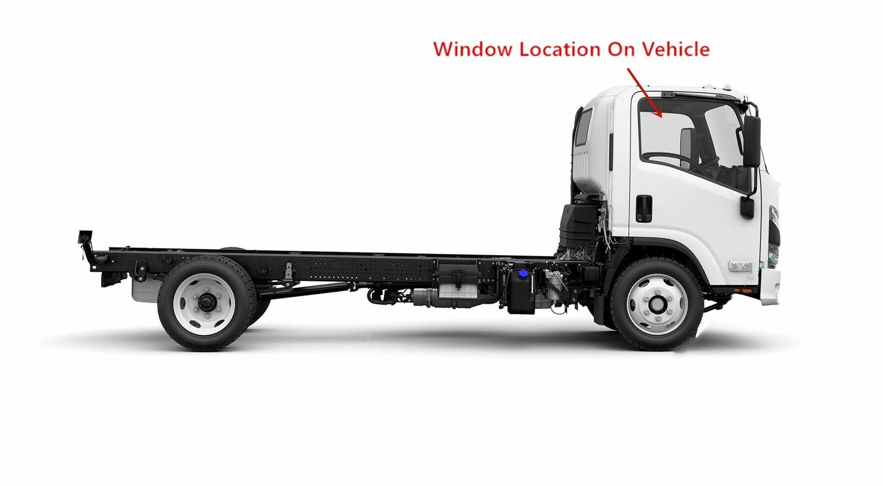 Passenger Right Side Front Door Window Door Glass Compatible with Isuzu FSR FTR FVR FXR 1996-2011 Models / FRR 2000-2008 Models
