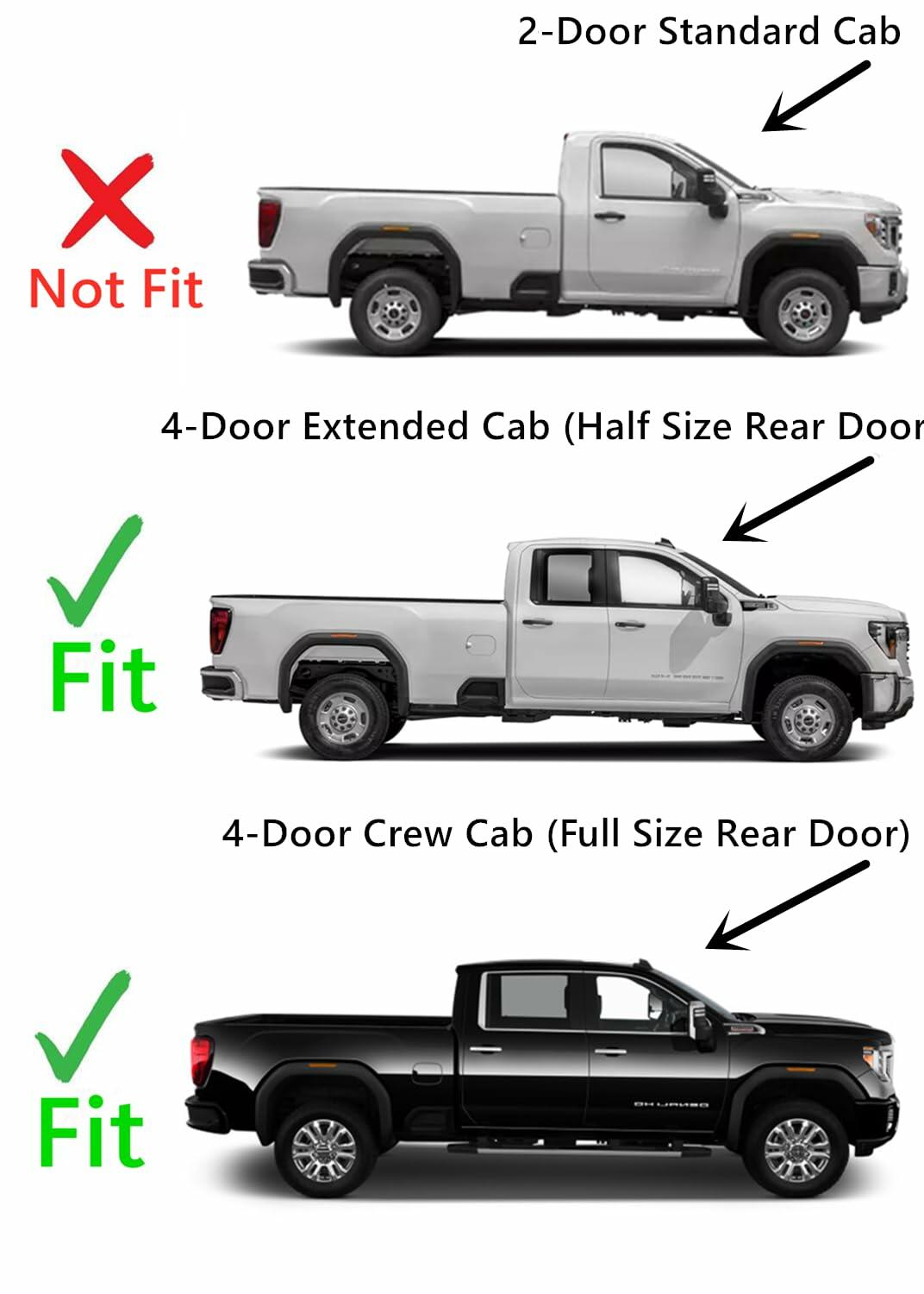 Passenger Right Side Front Door Window Door Glass Compatible with Chevrolet Silverado 2500/3500 2020-2026 & GMC Sierra 2500/3500 2020-2026 4-Door Models (Not For 1500)