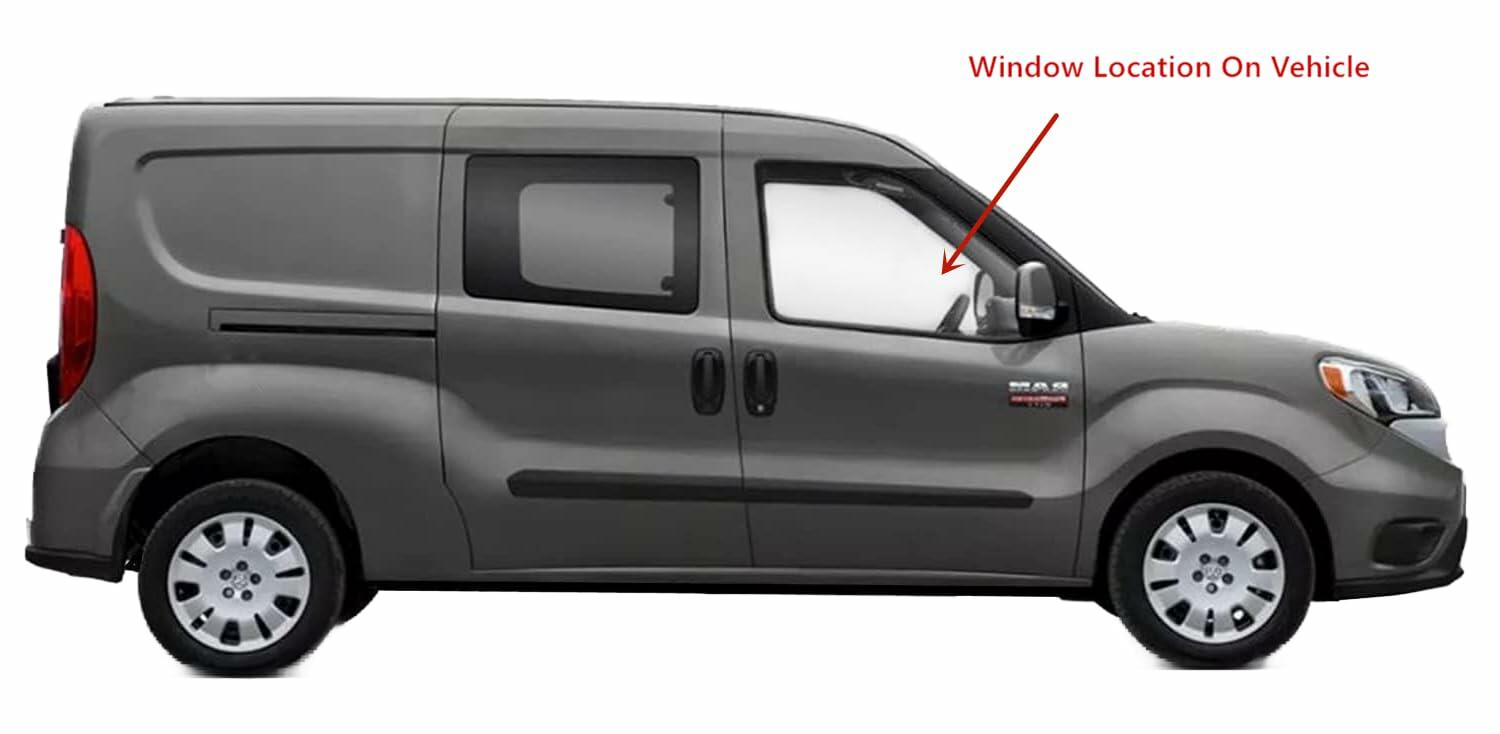 Passenger Right Side Front Door Window Door Glass Compatible with Ram Promaster City Van 2015-2022 Models