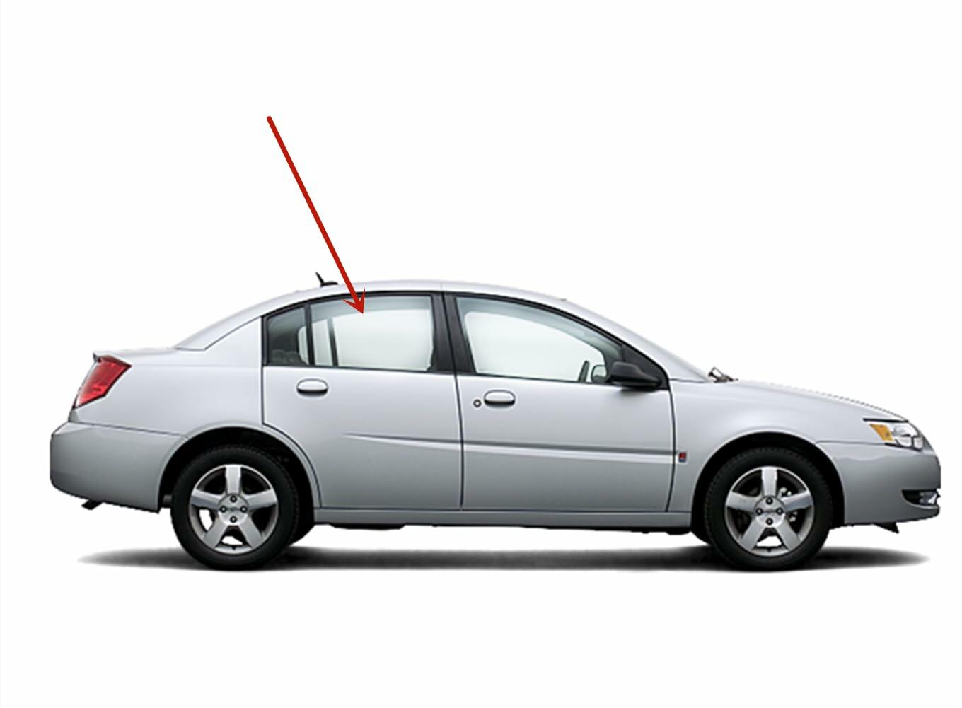Passenger Right Side Rear Door Window Door Glass Compatible with Saturn Ion 4 Door Sedan 2003-2007 Models