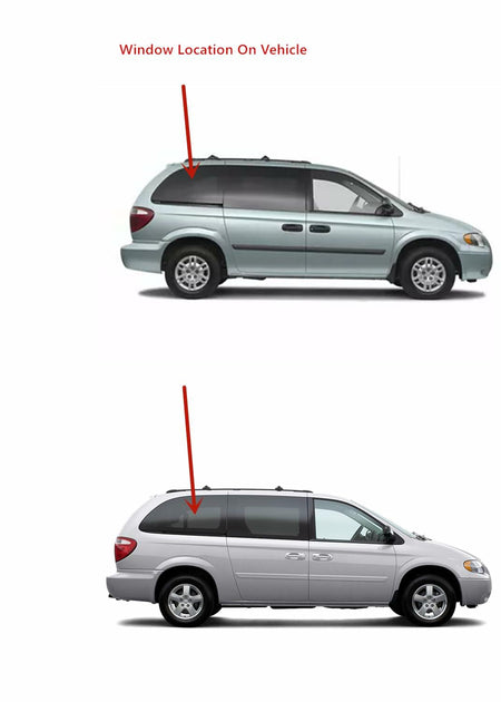 Passenger Right Side Rear Sliding Door Window Door Glass Compatible with Chrysler Voyager Grand Voyager Town & Country / Dodge Caravan Grand Caravan / Plymouth Voyager Grand Voyager 1996-2000 Models