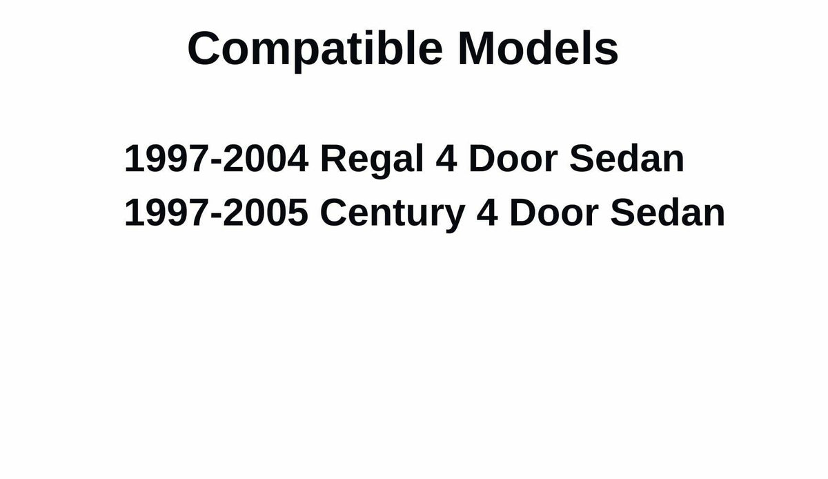 Passenger Right Side Rear Door Window Door Glass Compatible with Buick Regal / Century 4 Door Sedan 1997-2005 Models