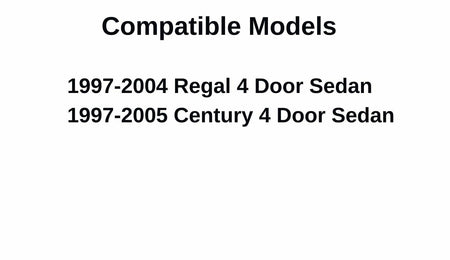 Passenger Right Side Rear Door Window Door Glass Compatible with Buick Regal / Century 4 Door Sedan 1997-2005 Models