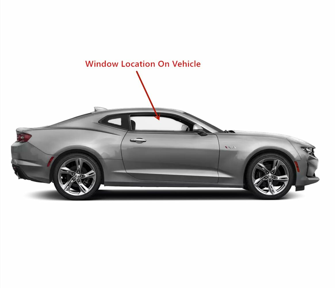 Passenger Right Side Door Window Door Glass Compatible with Chevrolet Camaro 2 Door Coupe 2016-2024 Models