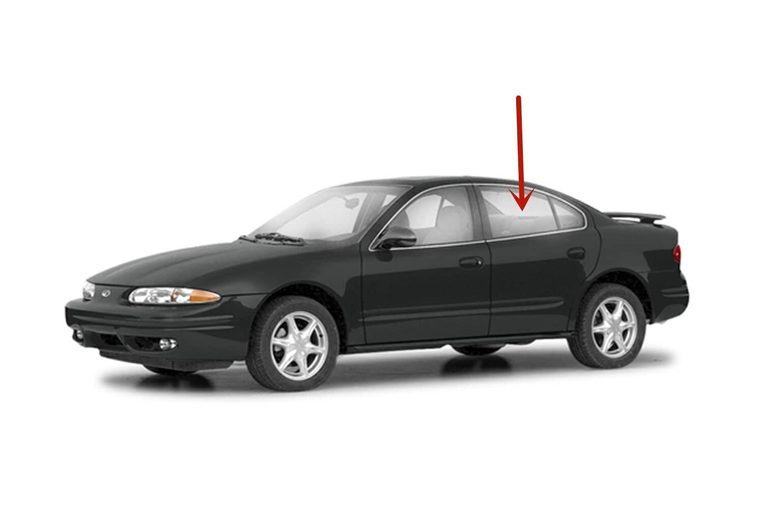 Driver Left Side Rear Door Window Door Glass Compatible with Oldsmobile Alero/Pontiac Grand Am 4 Door Sedan 1999-2005 Models