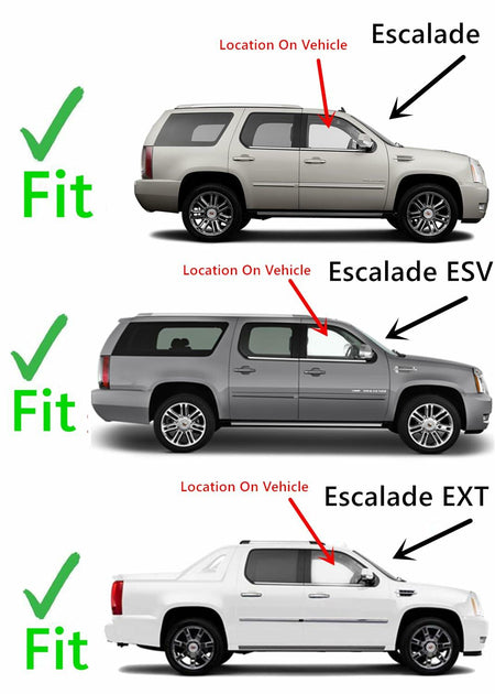 Passenger Right Side Front Door Window Door Glass Compatible with Cadillac Escalade 2007-2014 Models