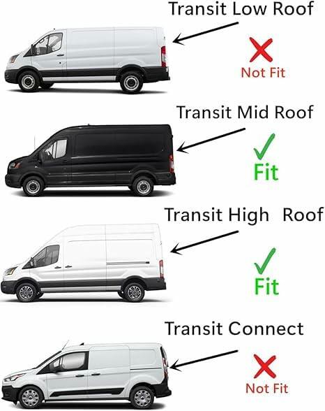 Driver Left Side Front Door Window Door Glass Compatible with Ford Transit 110.2" High-Roof 100.8" Mid-Roof Van 2015-2026 Models (Not for Transit Connect or Low-Roof Transit)
