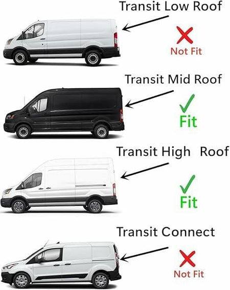 Driver Left Side Front Door Window Door Glass Compatible with Ford Transit 110.2" High-Roof 100.8" Mid-Roof Van 2015-2026 Models (Not for Transit Connect or Low-Roof Transit)