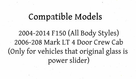 OE Sliding Back Window Back Glass Power Slider Compatible with Ford F150 Pickup 2004-2014/Lincoln Mark LT 2006-2008 Models