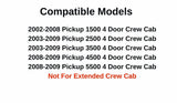 Driver Left Side Rear Door Window Door Glass Compatible with Dodge Ram Pickup 4 Door Crew Cab 1500 2002-2008 Models/2500 3500 4500 5500 2003-2009 Models