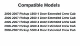 Laminated Driver Left Side Rear Door Window Door Glass Compatible with Dodge Ram Pickup 1500/2500/3500/4500/5500 4 Door Extended Crew/Mega Cab 2006-2007 Models