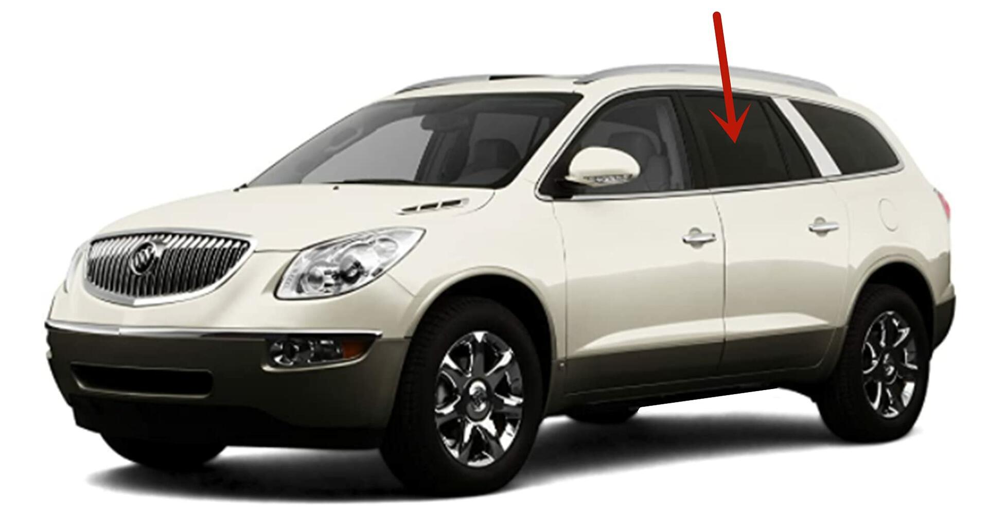 Driver Left Side Rear Door Window Door Glass Compatible with Buick Enclave 2008-2017 Models