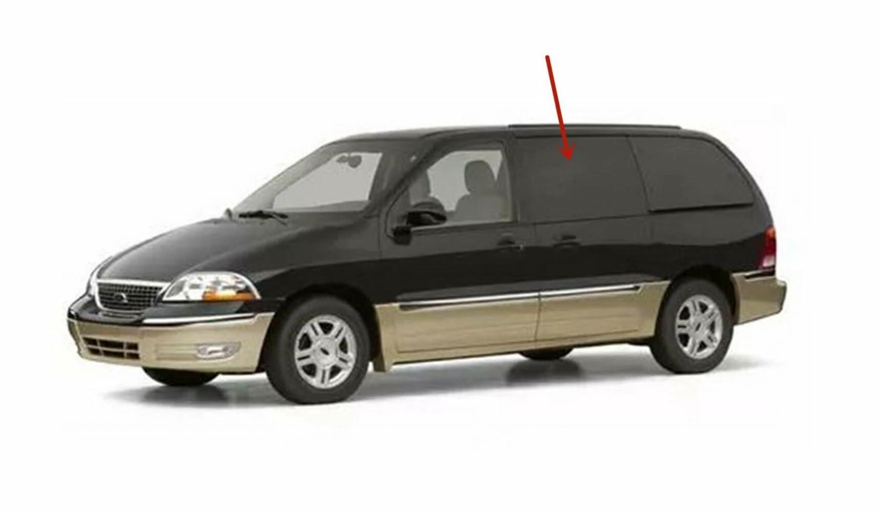 Driver Left Side Rear Sliding Door Window Door Glass Compatible with Ford Windstar Mini Van 1999-2003 Models