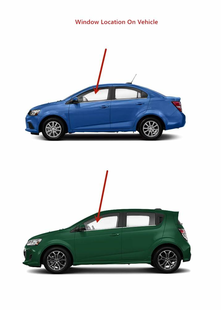 Driver Left Side Front Door Window Door Glass Compatible with Chevrolet Sonic 2012-2020 Models