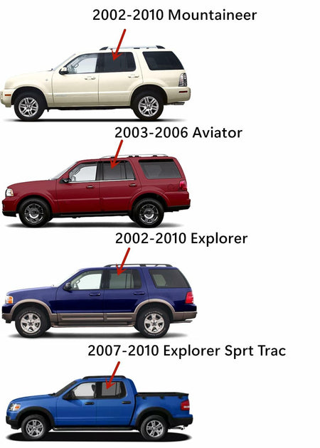 Driver Left Side Rear Door Window Door Glass Compatible with Mercury Mountaineer/Lincoln Aviator 2002-2010 Models