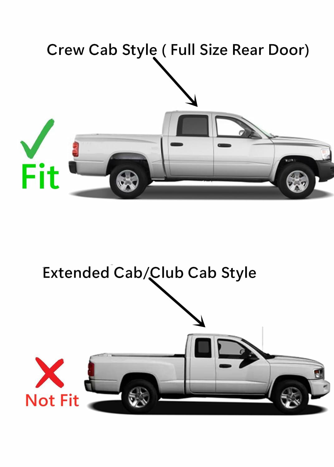 Passenger Right Side Rear Door Window Door Glass Compatible with Mitsubishi Raider 4 Door Crew Cab 2006-2010 Models