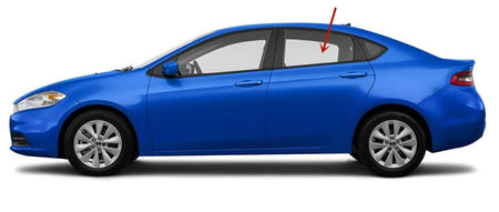 Driver Left Side Rear Door Window Door Glass Compatible with Dodge Dart 2013-2016 Models