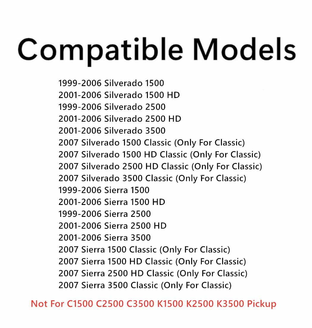 Stationary Back Window Back Glass Compatible with GMC Sierra Pickup 1999-2006/GMC Sierra Classic 2007/Chevrolet Silverado 1999-2006/Chevrolet Silverado Classic2007 Models